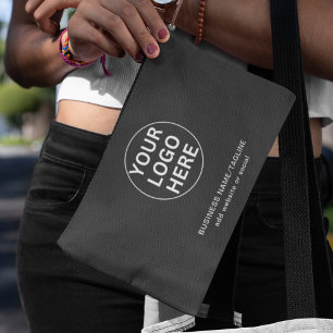 Promotional Branded Grey Company Professional Logo Accessory Pouch