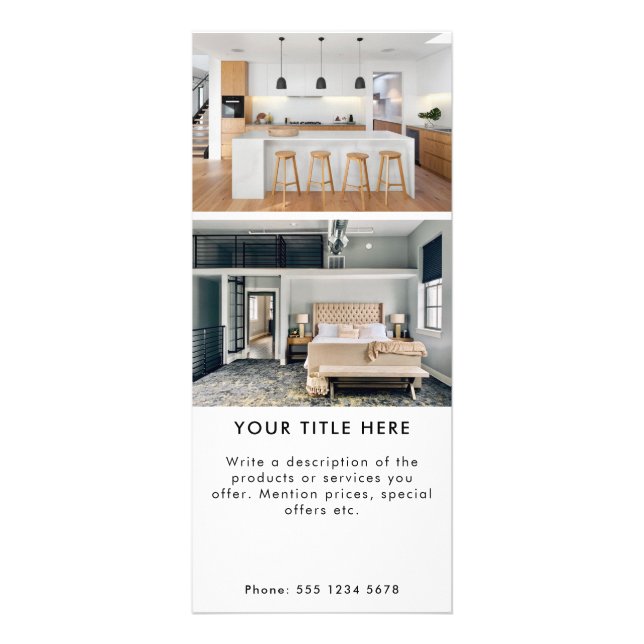 Promotional Business 2 Photo Banner & Text Rack Card (Front)