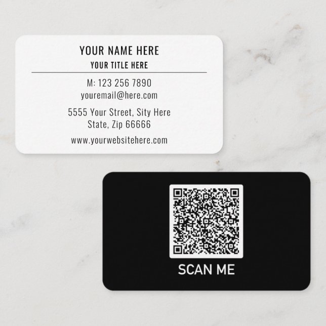 Promotional Business Cards Example with QR Code (Front/Back)