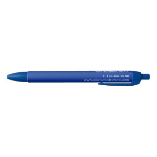 Promotional Business Company Address Info - Blue - Black Ink Pen