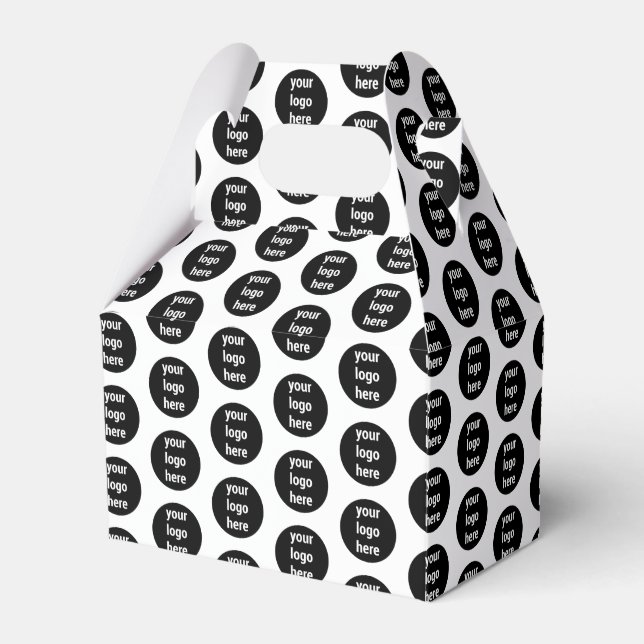 Promotional Business Logo Black White Pattern  Favor Box (Front Side)