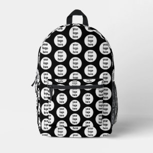 Promotional Business Logo Black White Pattern Printed Backpack