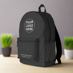 Promotional Business Logo l Branding Text Grey Printed Backpack