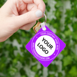 Promotional Business Logo Name Website Keychain