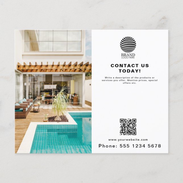 Promotional Business Logo Photo QR Code Flyer (Front)