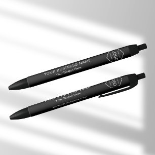 Promotional Business Logo Website Black White Ink Pen