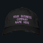 Promotional Business Text Embroidered Baseball Cap<br><div class="desc">Simple Personalized Embroidered Promotional Caps - Add Your Text - Name - Company / Number / Letter / Slogan - Tagline / or Website , Phone , E-mail , Social Media Handle , Address , Logo - Photo / more - Choose Your Colour / Size / Font - Make your...</div>