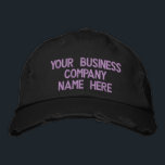 Promotional Business Text Embroidered Baseball Cap<br><div class="desc">Simple Personalized Embroidered Promotional Caps - Add Your Text - Name - Company / Number / Letter / Slogan - Tagline / or Website , Phone , E-mail , Social Media Handle , Address , Logo - Photo / more - Choose Your Colour / Size / Font - Make your...</div>