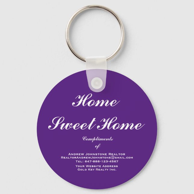 Promotional Client Gift Real Estate Agent Custom Keychain (Front)