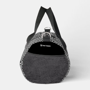 Promotional Company Logo Name Black & White  Duffle Bag