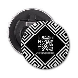 Promotional Company Website QR-code Black & White Bottle Opener