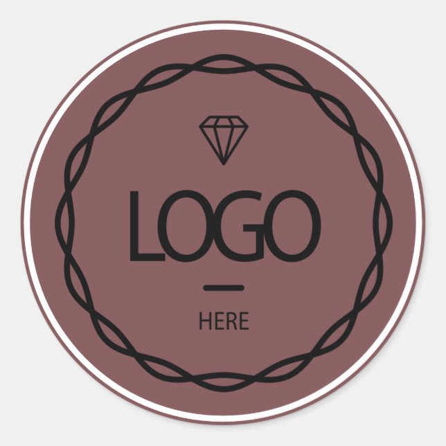 Promotional Custom Logo Brown  Frame Packaging Classic Round Sticker (Front)