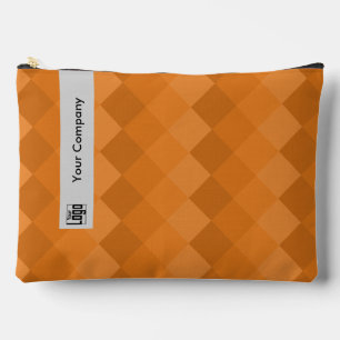 Promotional Diamond Pattern Grey Black Orange  Accessory Pouch