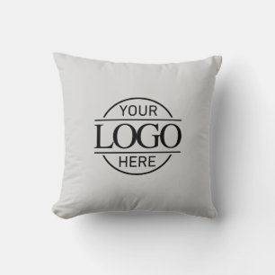 Promotional Elegant Grey Company Business Logo Throw Pillow