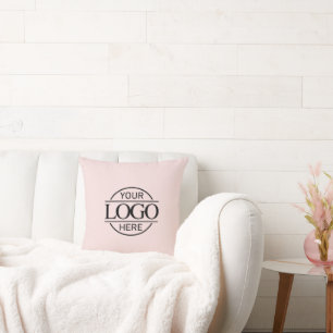Promotional Elegant Pink Company Business Logo Throw Pillow