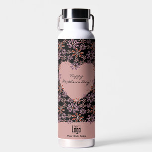 Promotional Flower Heart Happy Mother's Day Water Bottle