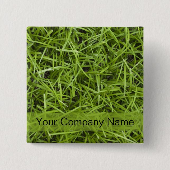 Promotional Green Grass Lawn Service 2 Inch Square Button (Front)