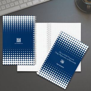 Promotional Half Tone Blue White Small Business Notebook
