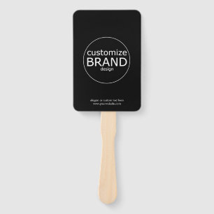 Promotional Hand Fans With Logo   Modern Black 