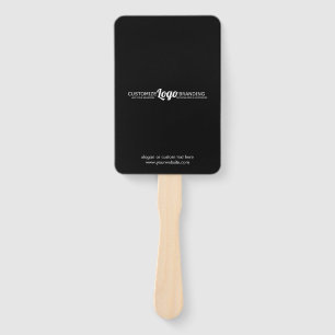 Promotional Hand Held Fan With Logo   Custom Black