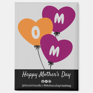 Promotional Happy Mother's Day Social Connect Magnet