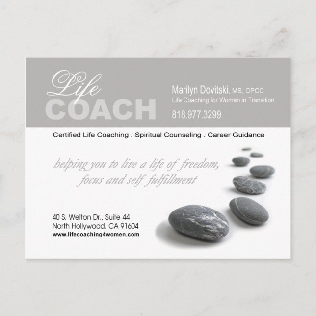 PROMOTIONAL Life Coach advertisement Postcard (Front)