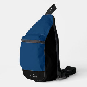 Promotional Logo Company Name Blue Black Sling Bag