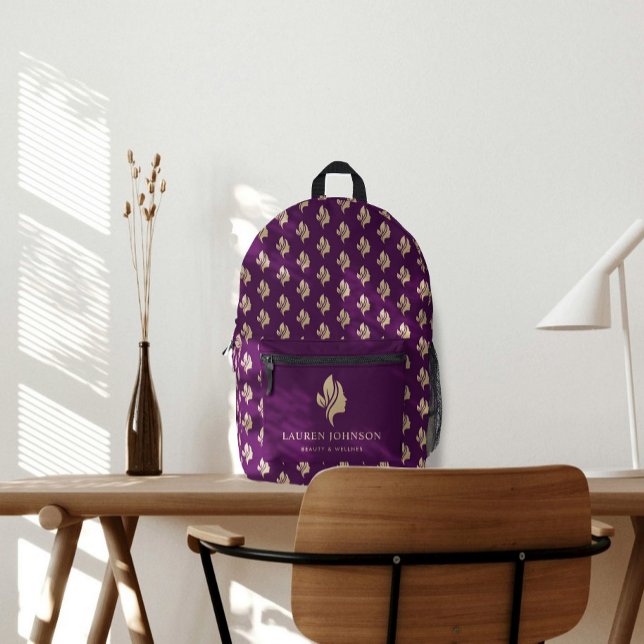 Promotional Logo for Wellness Beauty Business Printed Backpack (Creator Uploaded)