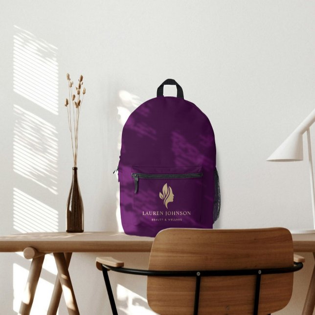 Promotional Logo for Wellness Beauty Business Printed Backpack (Creator Uploaded)
