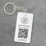 Promotional Logo QR Code Keychain<br><div class="desc">Modern and professional promotional keychain for your business featuring your QR code for customers to scan for a list of your products,  services,  prices or other information. Upload your logo and QR code and add your company name,  website,  slogan,  phone number,  etc.,  in simple typography.</div>