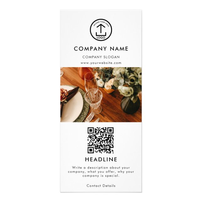 Promotional Marketing Business Logo QR Code Photo Rack Card (Front)