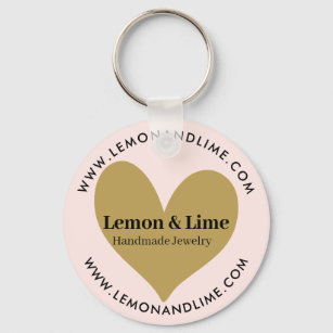 Promotional Modern Minimalist Pink Gold Heart Keychain