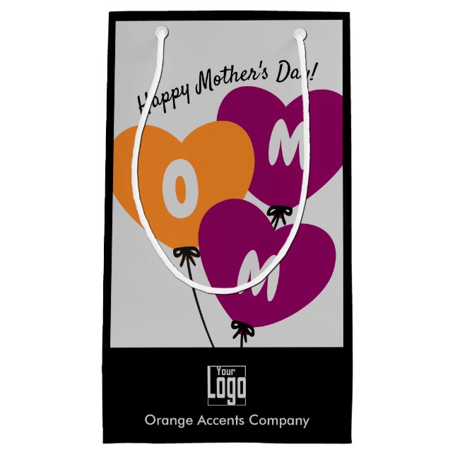 Promotional Mom Balloons Happy Mother's Day Small Gift Bag (Front)