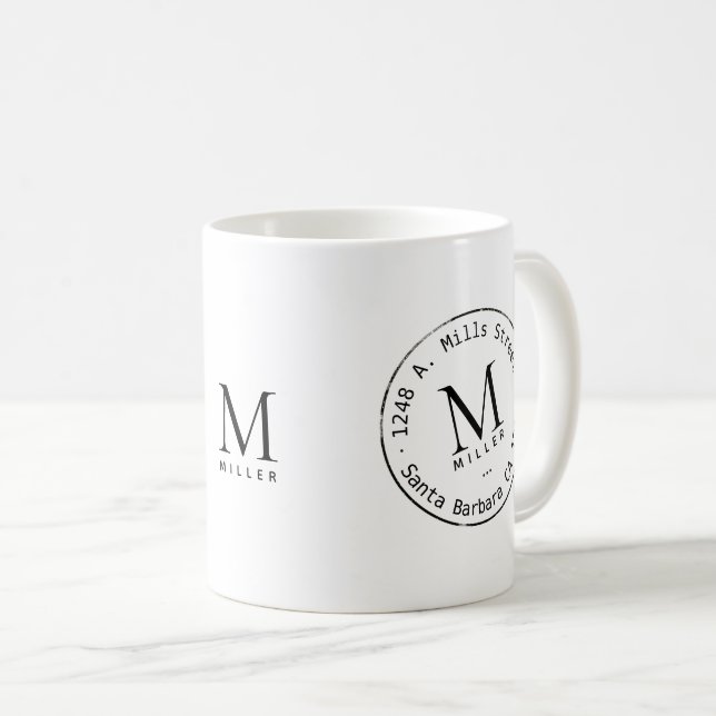 promotional monogram coffee mug (Front Right)