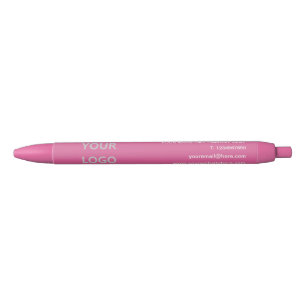 Promotional Office Business Logo Custom - Pink - Blue Ink Pen