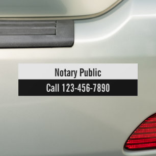 Promotional Pale Grey and Black Notary Public Bumper Sticker