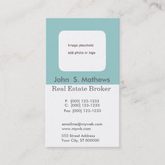 Promotional Photo Hole Aqua Blue DIY Customization Business Card