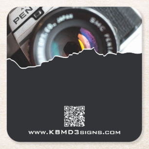 Promotional  Photographer Black  Square Paper Coas Square Paper Coaster