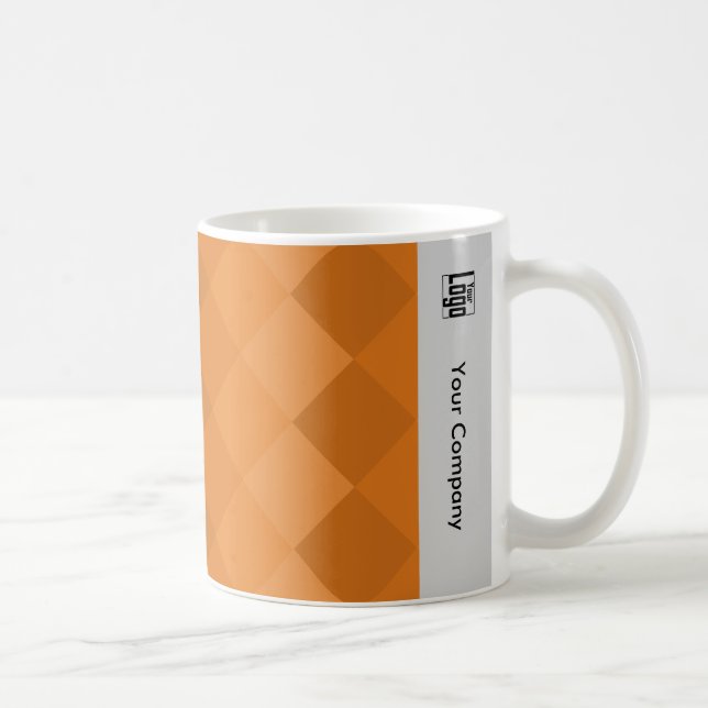 Promotional Pixel Pattern Grey Black Orange  Coffee Mug (Right)