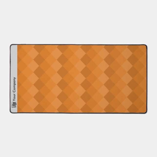 Promotional Pixel Pattern Grey Black Orange  Desk Mat (Front)