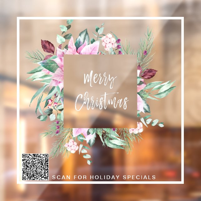 *~* Promotional Poinsettia AP20 Christmas QR Window Cling (Sheet 2)