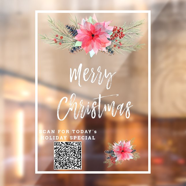 *~* Promotional Poinsettia AP20 Christmas Window Cling (Sheet 2)