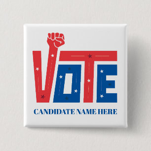 Promotional Political Election Campaign Giveaways 2 Inch Square Button