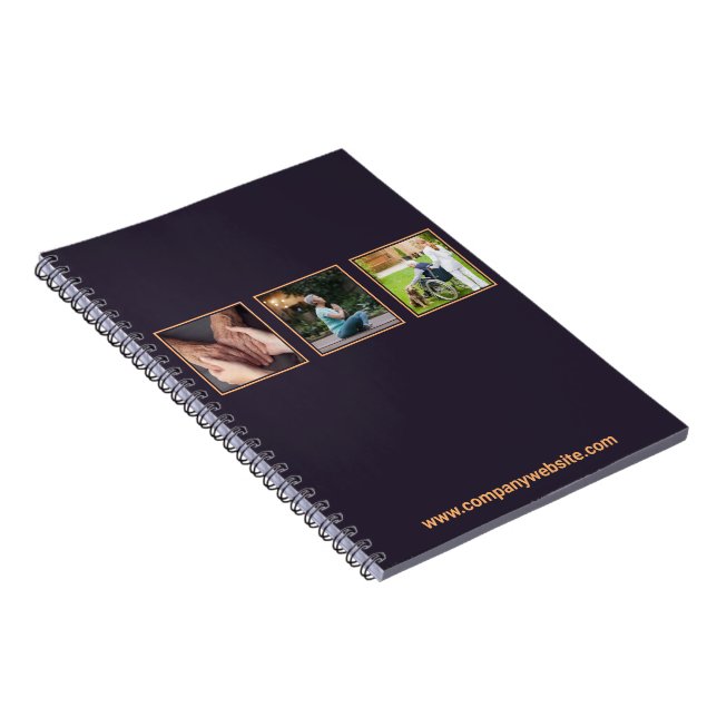 Promotional Purple & Orange Nurse Aged Care  Notebook (Right Side)