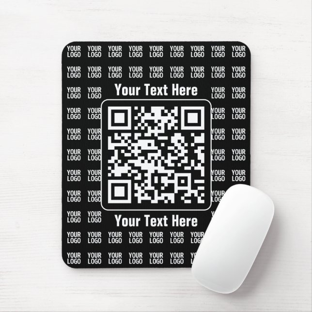 Promotional QR code (editable) plus Logo Pattern Mouse Pad (With Mouse)