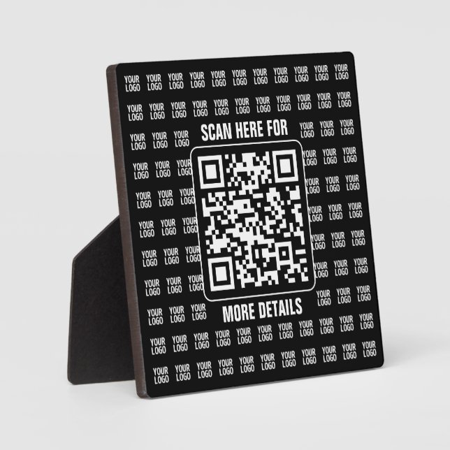 Promotional QR code (editable) plus Logo Pattern Plaque (Front)
