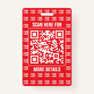 Promotional QR code (editable) with Logo Pattern Badge