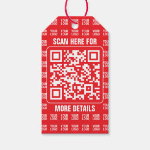 Promotional QR code (editable) with Logo Pattern Gift Tags