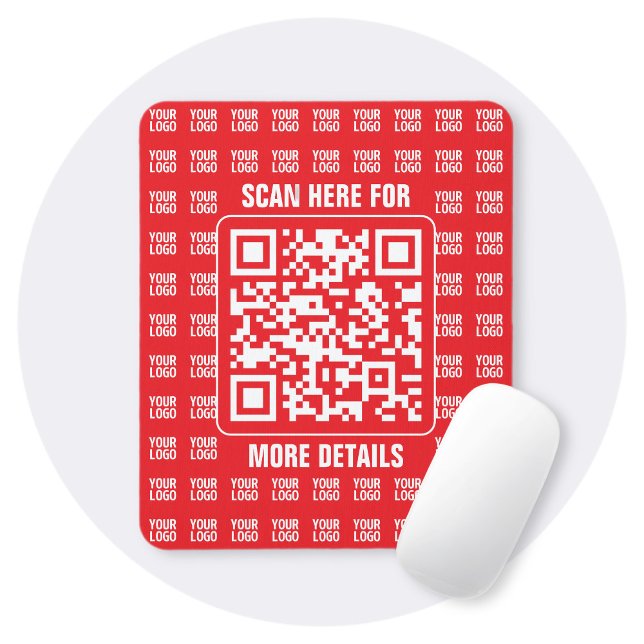 Promotional QR code (editable) with Logo Pattern Mouse Pad (Creator Uploaded)