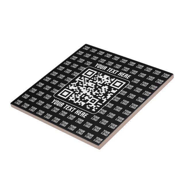 Promotional QR code (editable) with Logo Pattern Tile (Side)